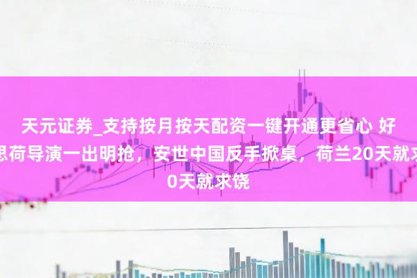 天元证券_支持按月按天配资一键开通更省心 好意思荷导演一出明抢，安世中国反手掀桌，荷兰20天就求饶