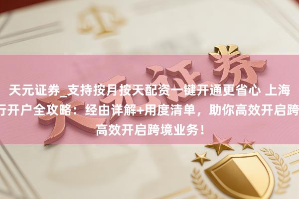 天元证券_支持按月按天配资一键开通更省心 上海VTB银行开户全攻略：经由详解+用度清单，助你高效开启跨境业务！